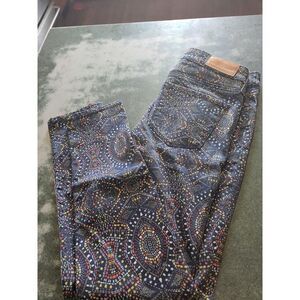 Big Star mosaic multi color  skinny jeans sz 28